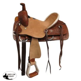 12", 13" Double T  Youth hard seat roper style saddle.