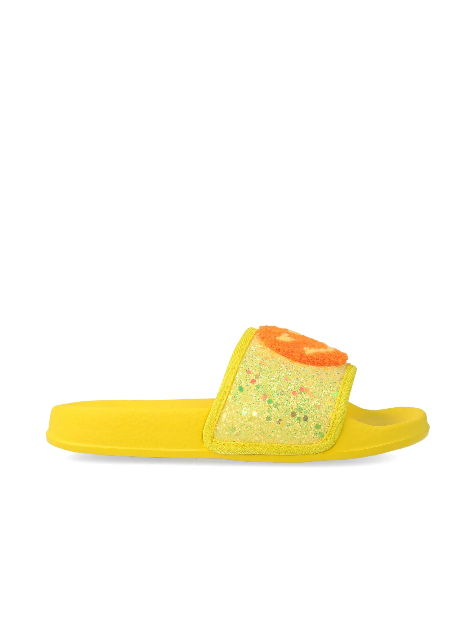 Agatha Ruiz de la Prada Yellow Glitter Smiley Face Sliders