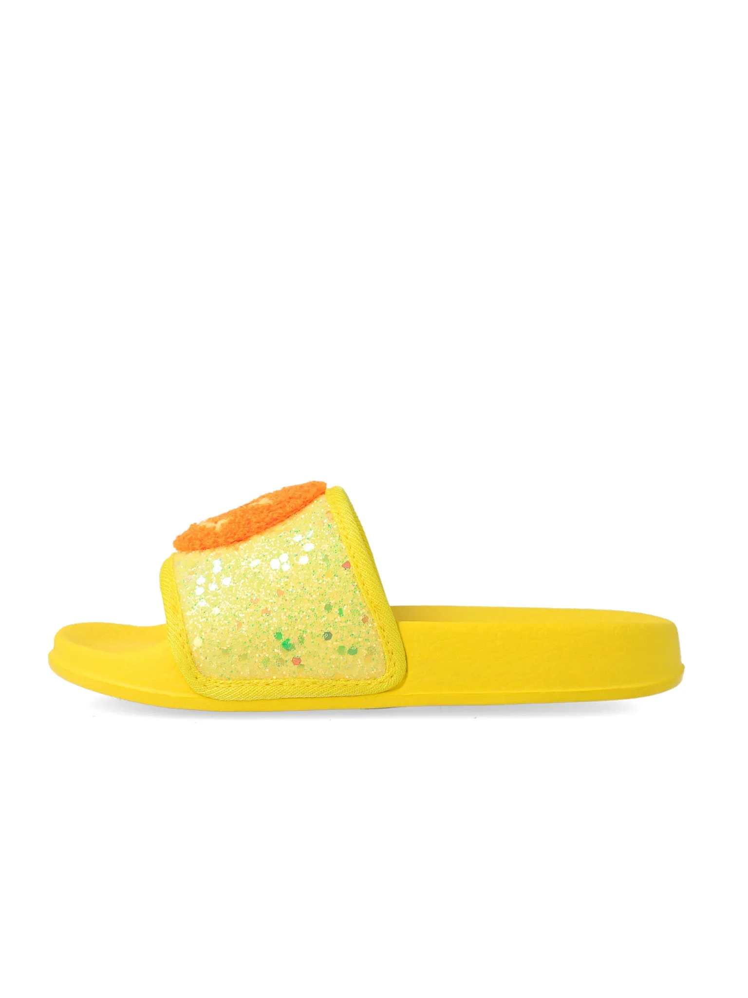 Agatha Ruiz de la Prada Yellow Glitter Smiley Face Sliders