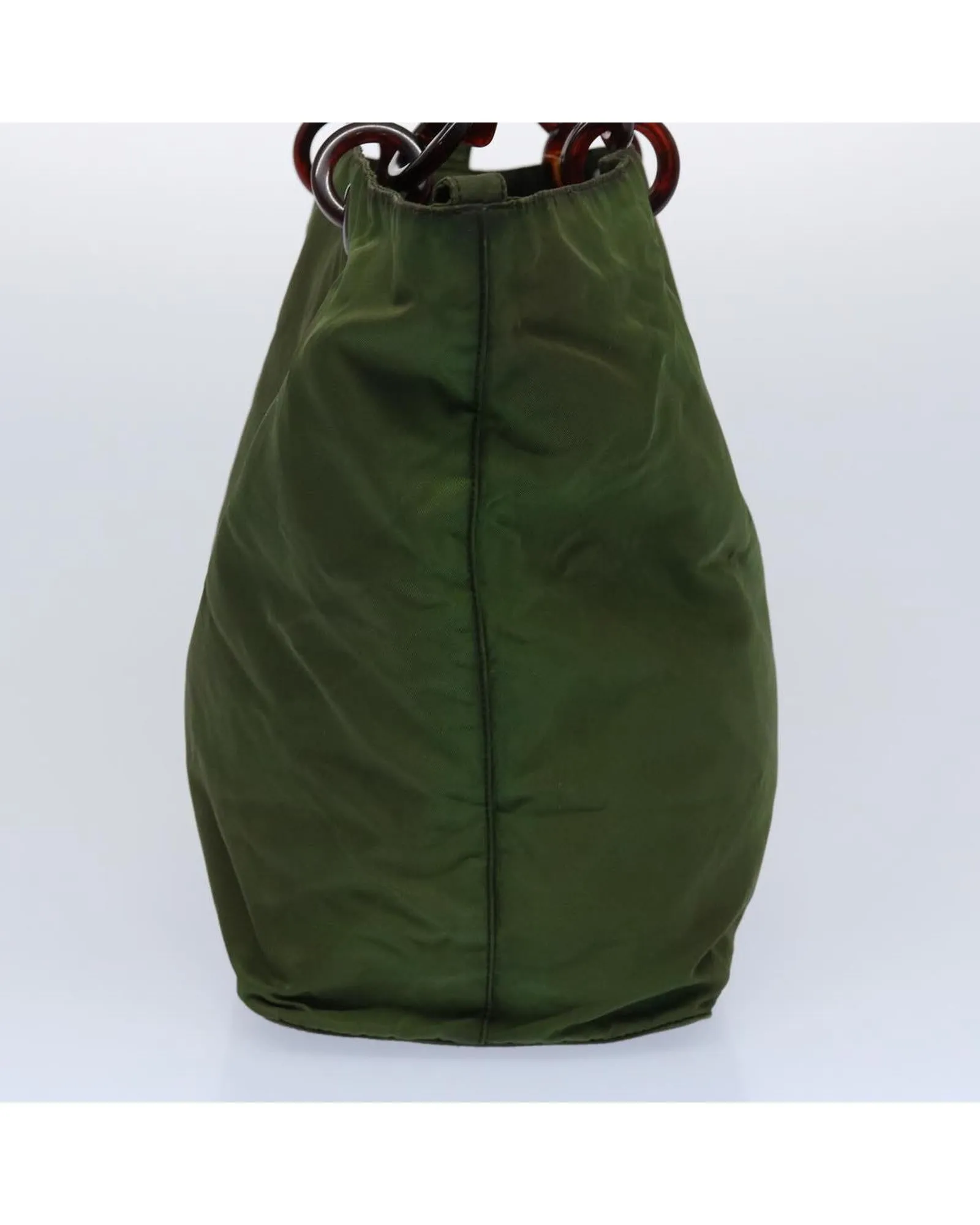 Authentic Khaki Nylon Hand Bag by Italian Designer