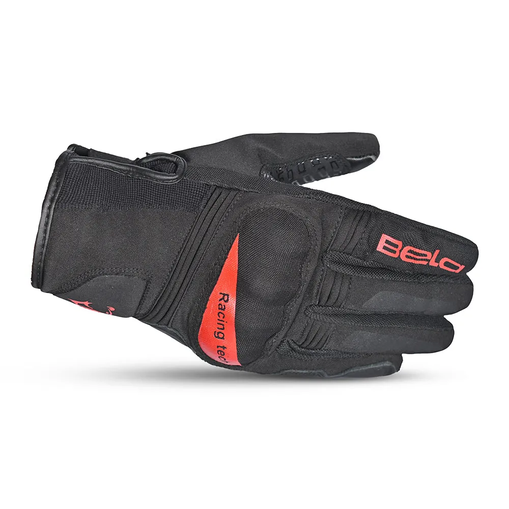 BELA Boom Water Proof Winter Motorcycle Gloves Ladies Black Red