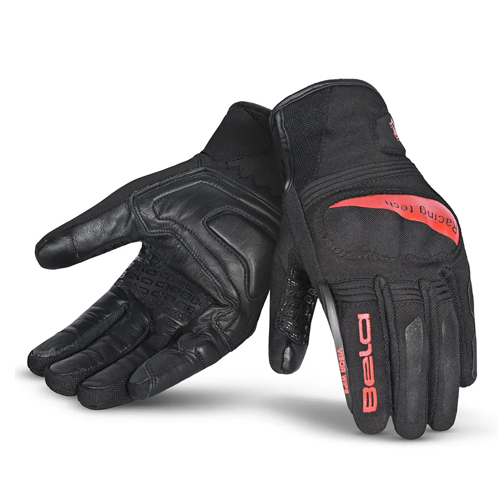 BELA Boom Water Proof Winter Motorcycle Gloves Ladies Black Red