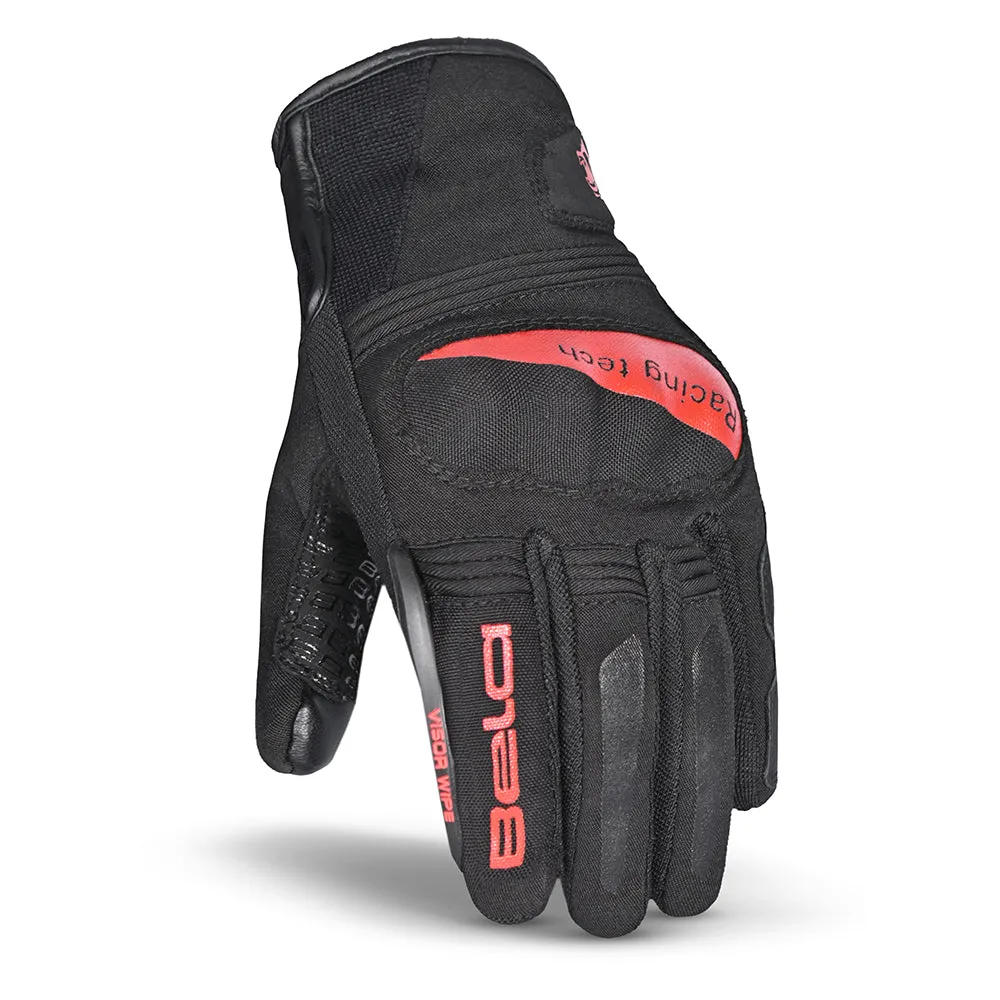 BELA Boom Water Proof Winter Motorcycle Gloves Ladies Black Red