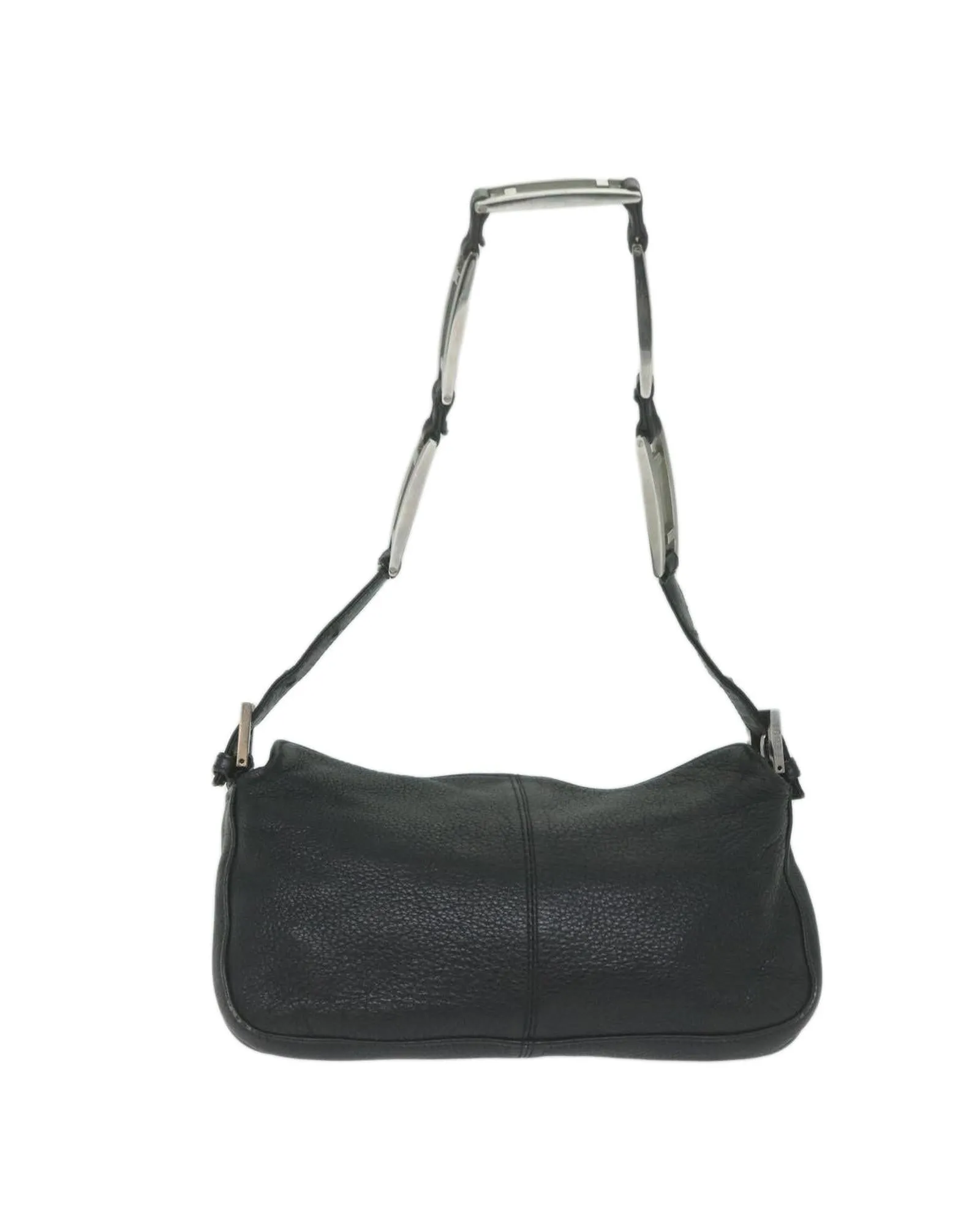 Black Leather Chain Shoulder Bag by Fendi