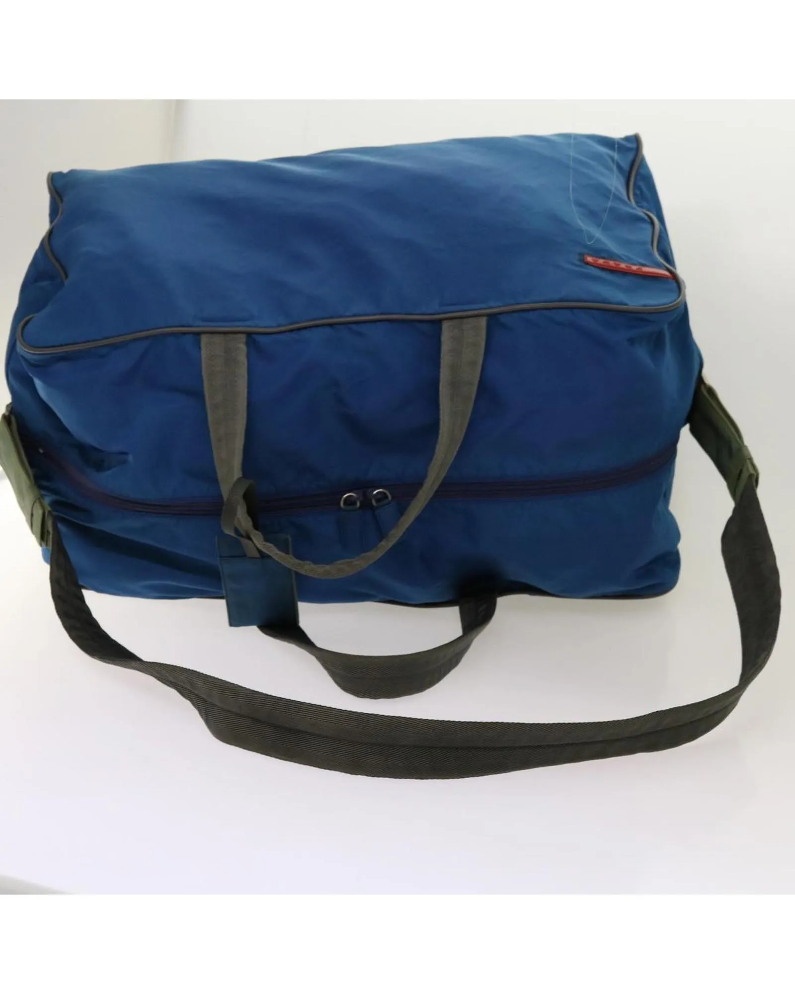 Blue Nylon 2way Boston Bag by Italian Designer