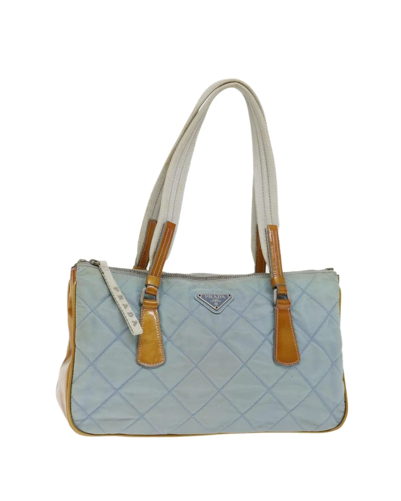 Blue Nylon Shoulder Bag by Italian Designer