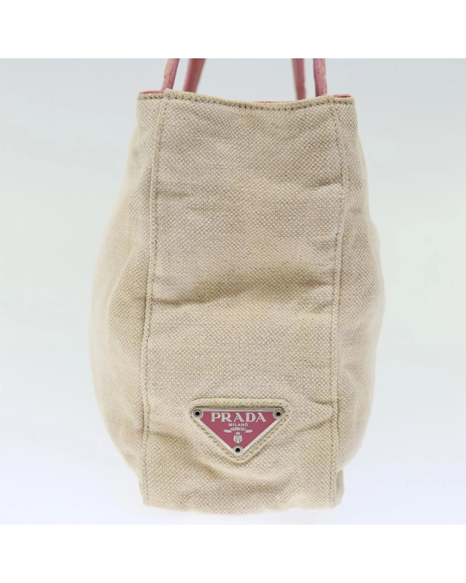 Canvas Hand Bag with Pink Beige Color by Italian Designer