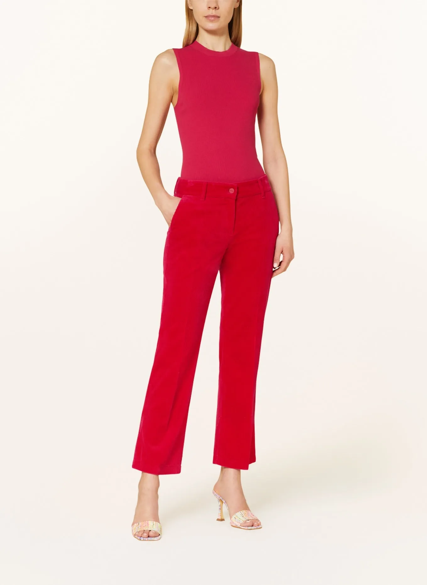 Corduroy trousers CAMBIO FARAH, pink