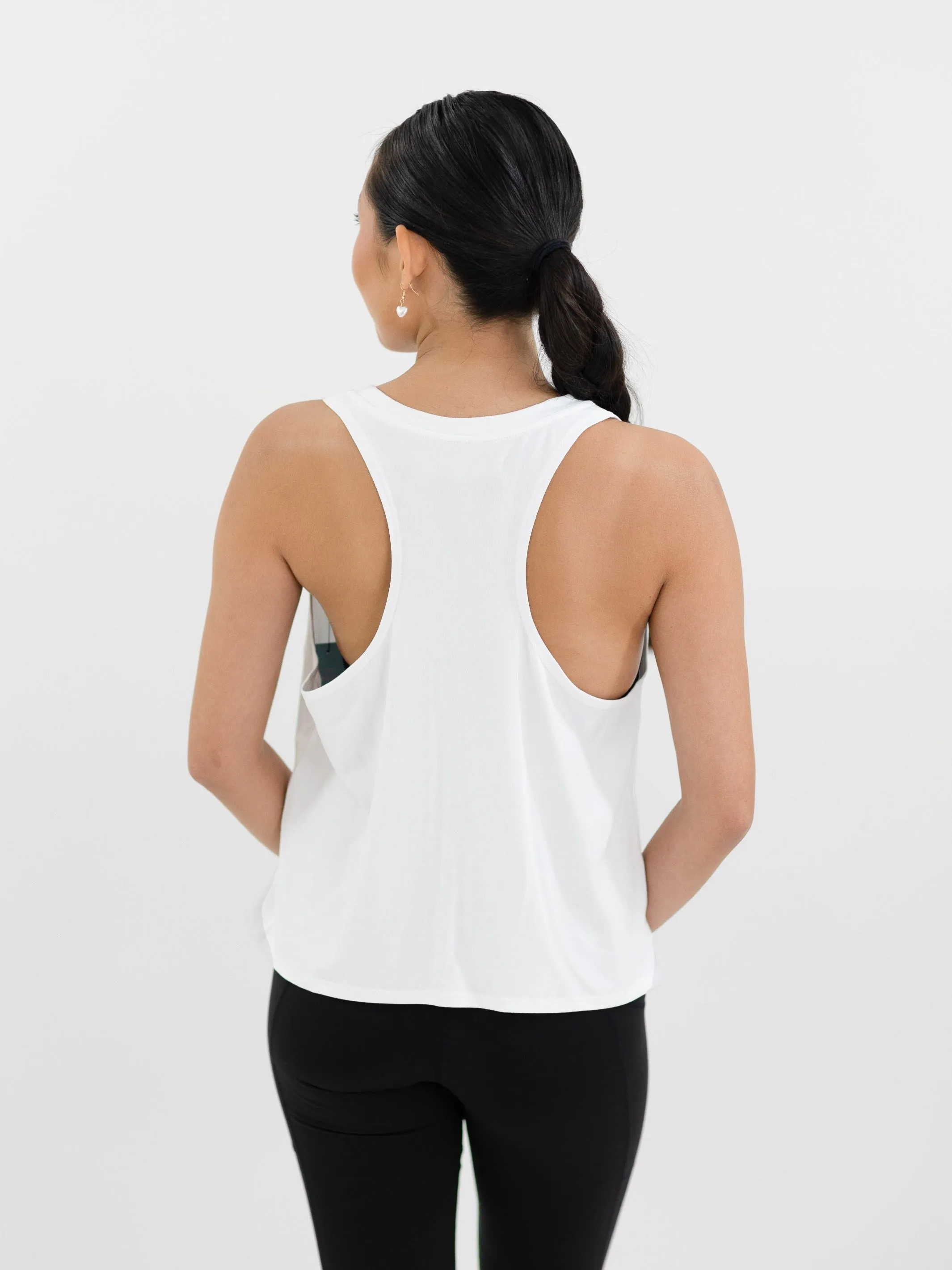 CorePower Yoga White Cropped Tank