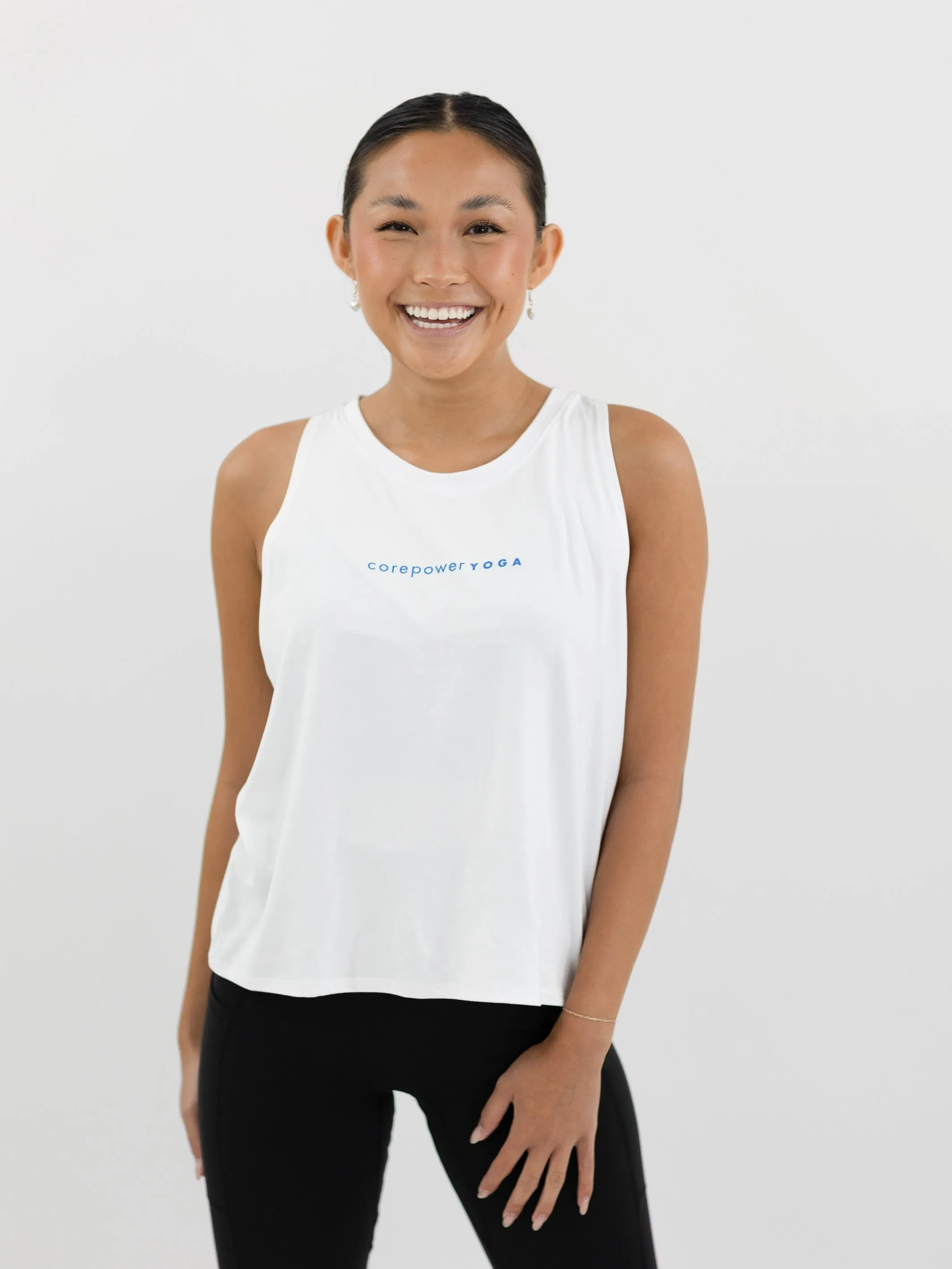 CorePower Yoga White Cropped Tank