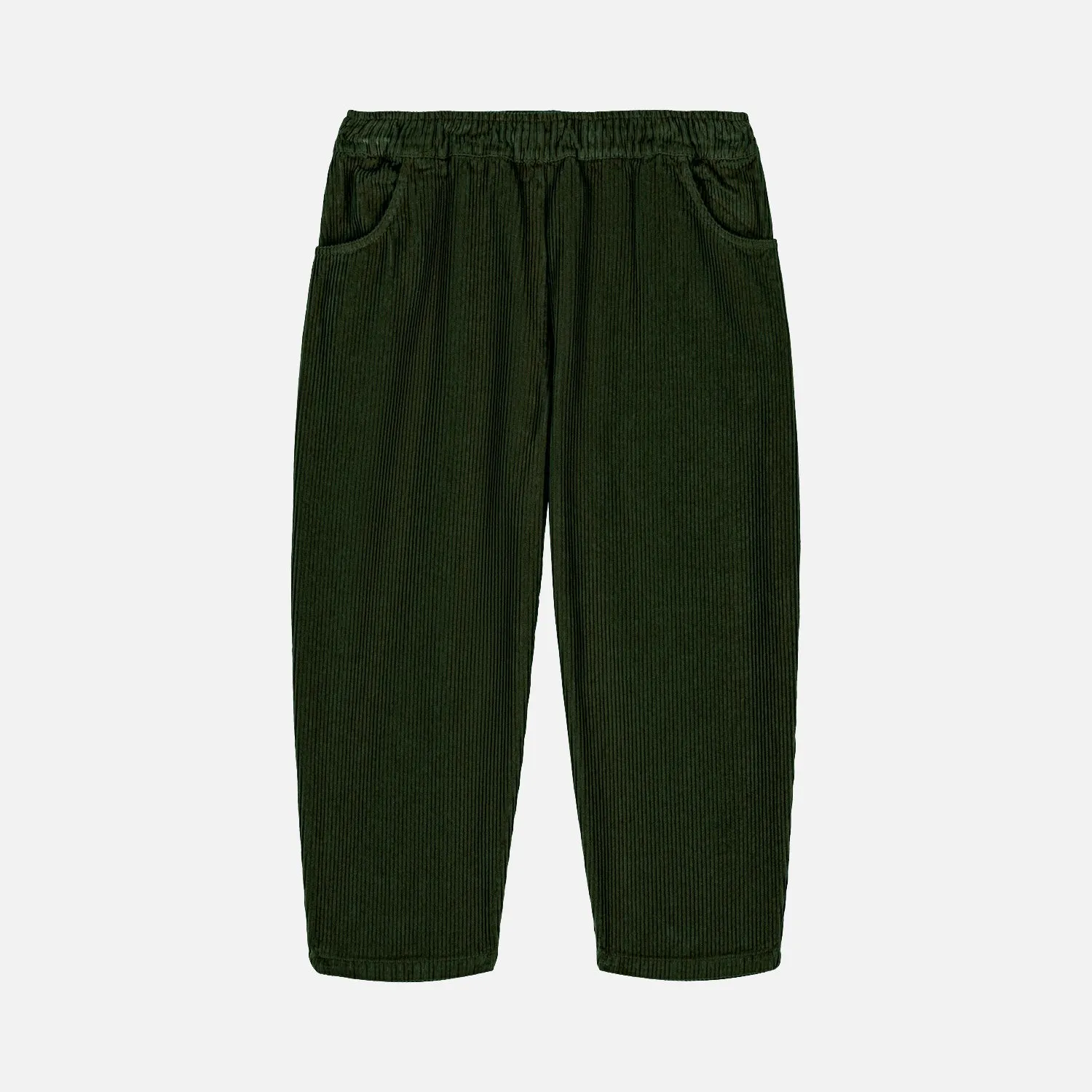 Cotton Corduroy Carrot Pants - Deep Green