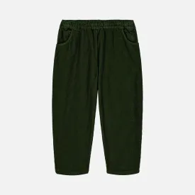 Cotton Corduroy Carrot Pants - Deep Green