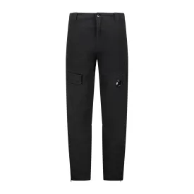 CP COMPANY Lens Zip Cuff Stretch Sateen Cargo Pants Black