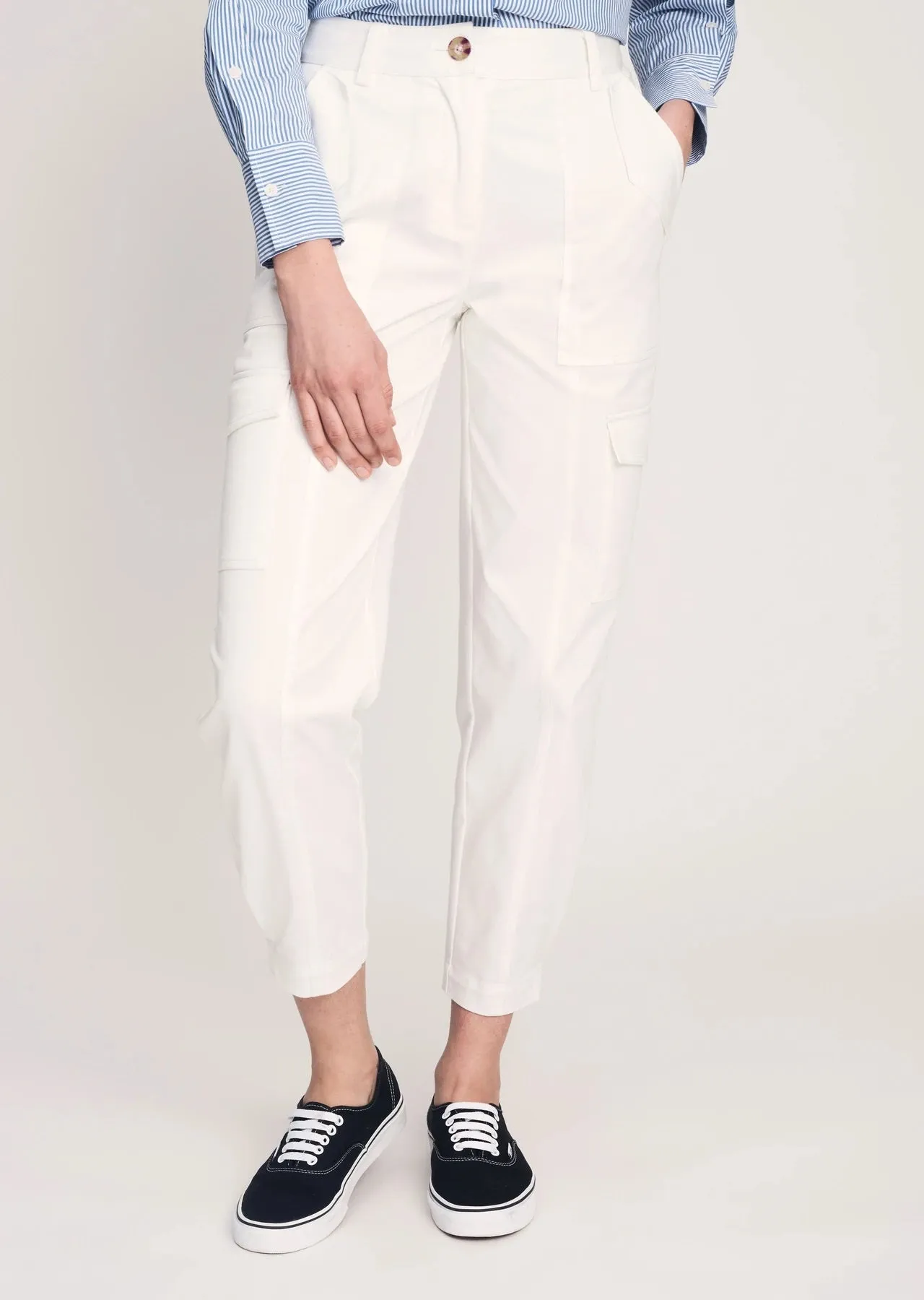 Derek Lam 10 Crosby - Elian Utility Pant in Washed White