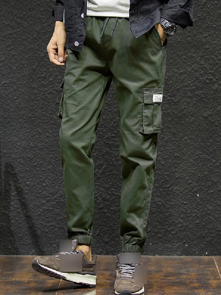 Drawstring Pockets Loose Fitting Cargo Pants