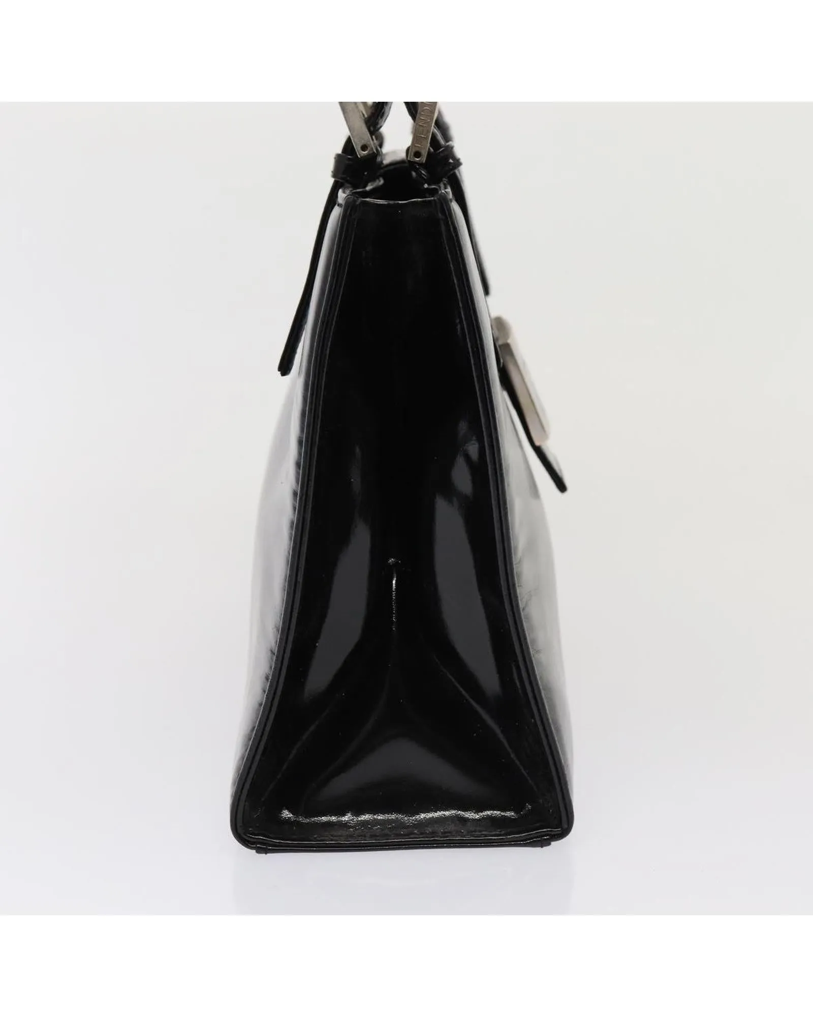 Enamel Black Hand Bag by Fendi