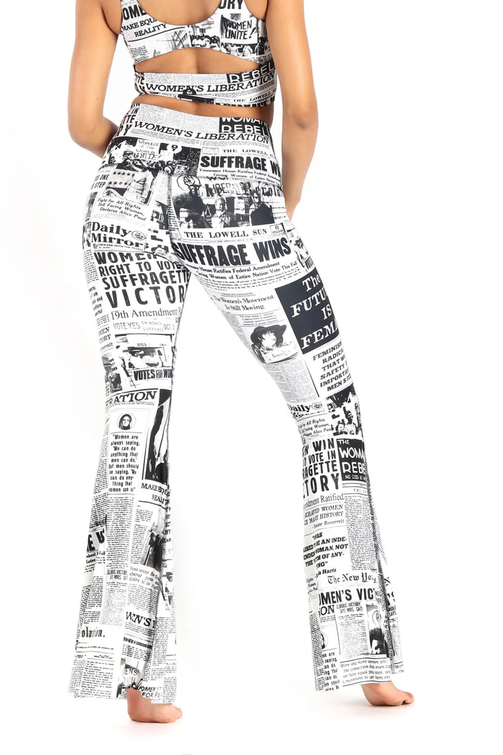 Feminist News Printed Bell Bottoms