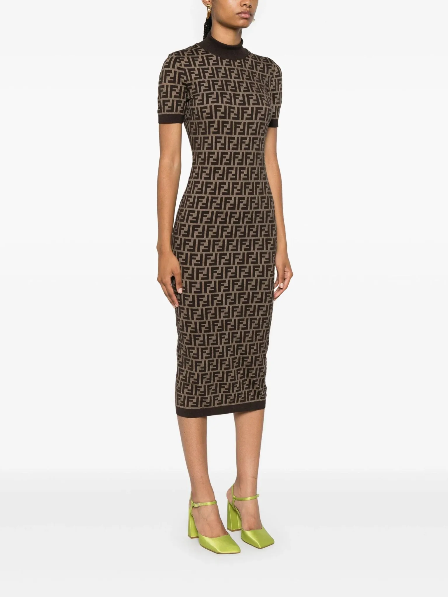 FF-jacquard midi dress