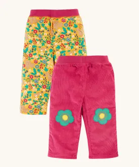 Frugi Trixy Cord Reversible Trouser - Lingonberry/Autumn Friends