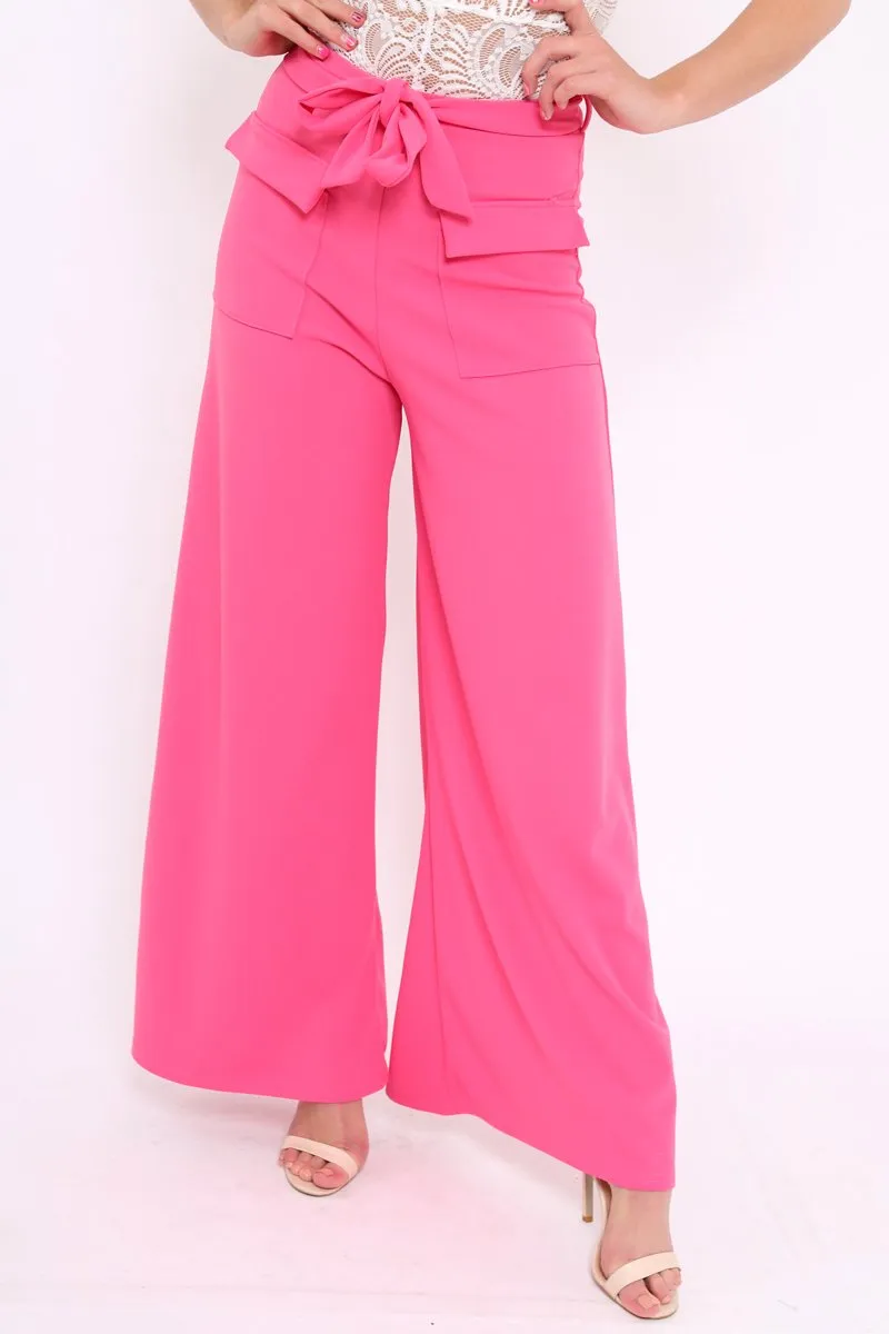 Fuchsia Wide Leg Trousers - Yari