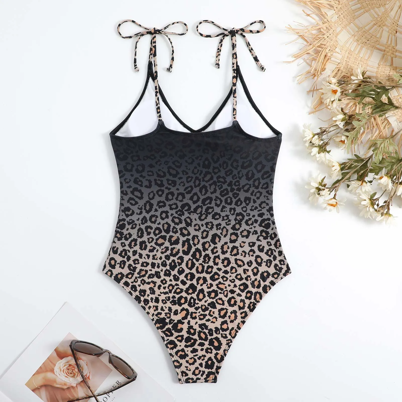 GFIT® Leopard Sexy One-Piece Swimsuit and skirt