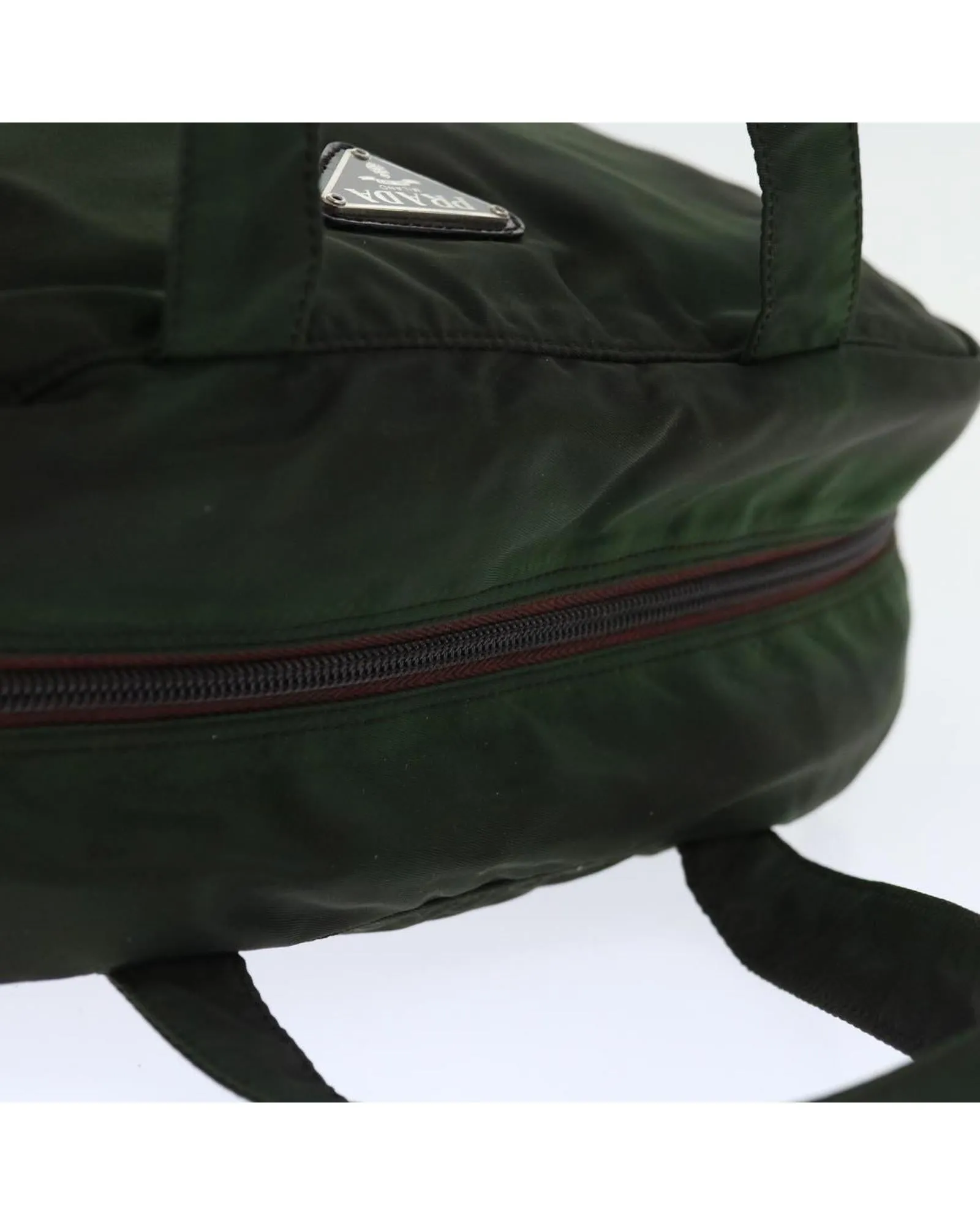 Green Nylon Hand Bag by Italian Designer