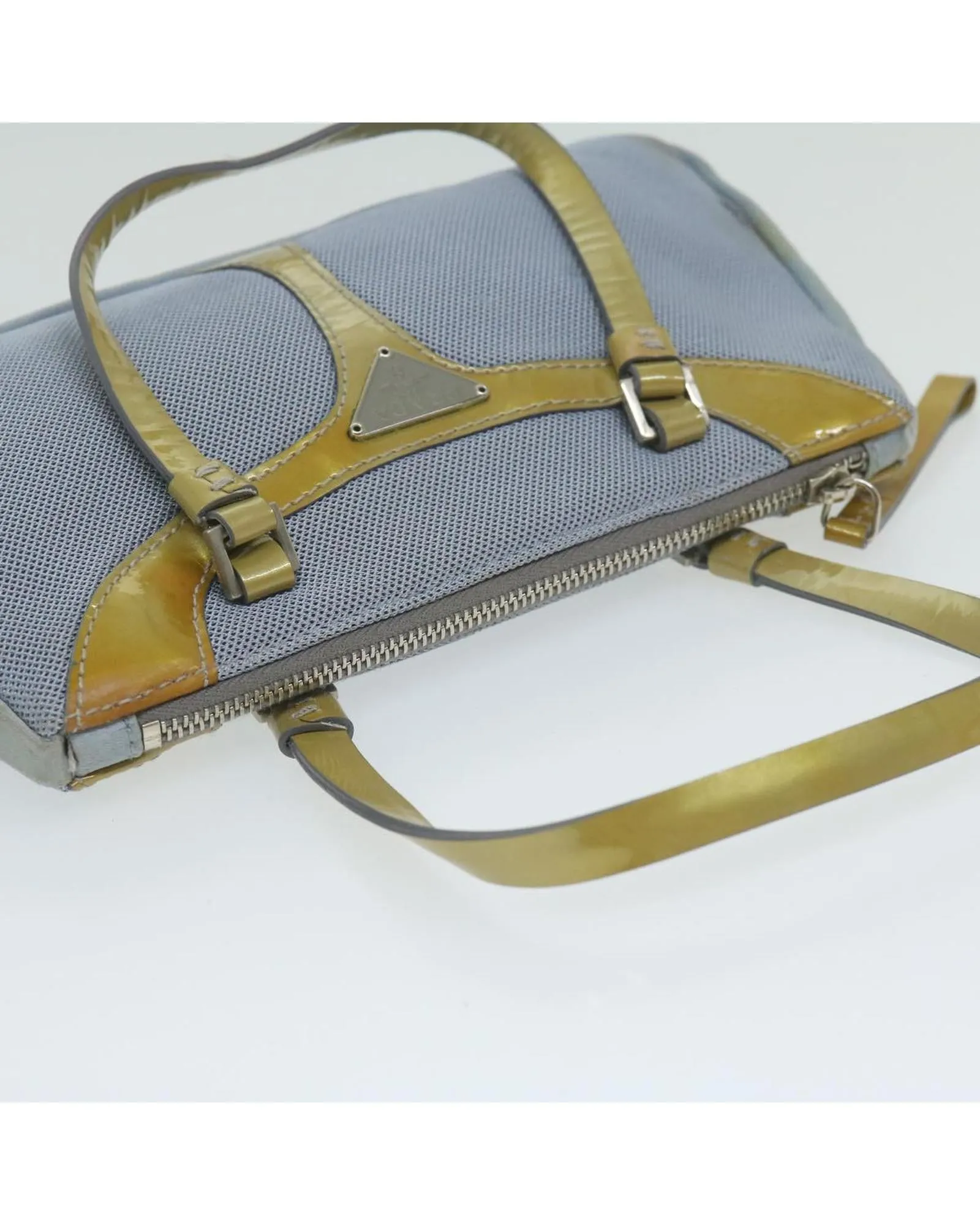 Light Blue Nylon Hand Bag by Italian Designer - Authentic & Guaranteed (SKU 63490)