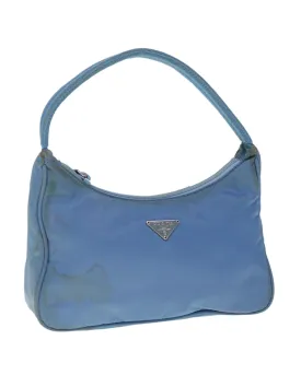 Light Blue Nylon Hand Bag by Italian Designer