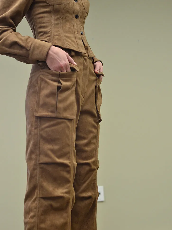 LVIR Faux Suede Cargo Pant