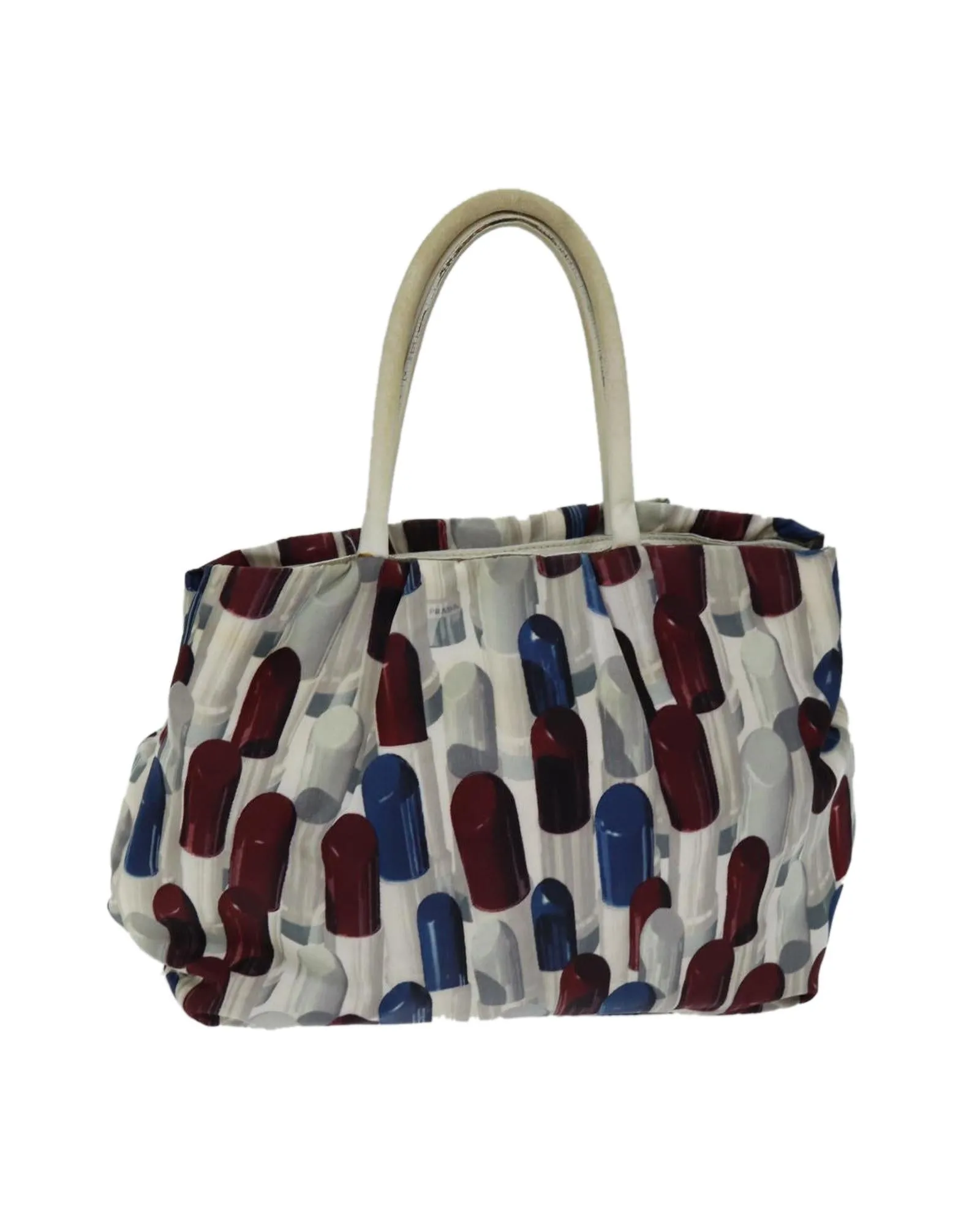 Multicolor Nylon Hand Bag with Lip Pattern by Italian Designer