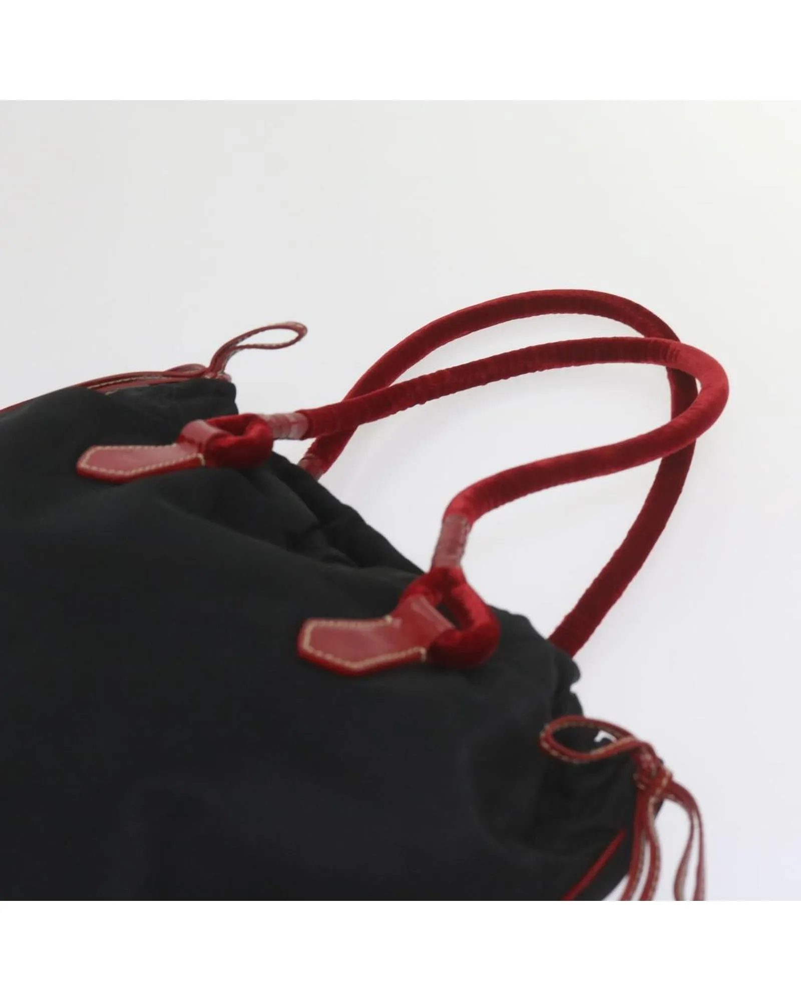 Nylon Black and Red Hand Bag by Italian Designer