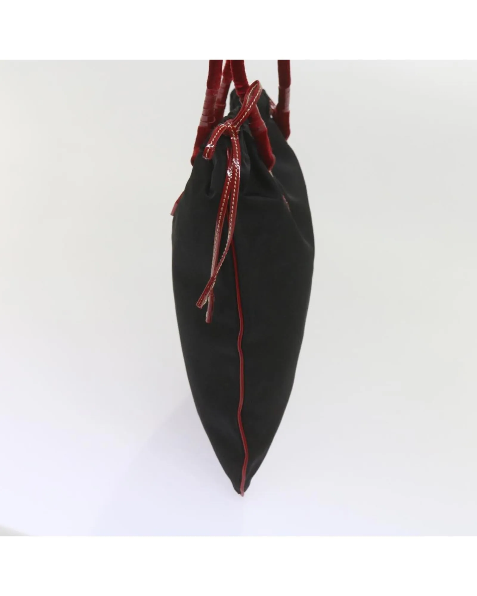 Nylon Black and Red Hand Bag by Italian Designer