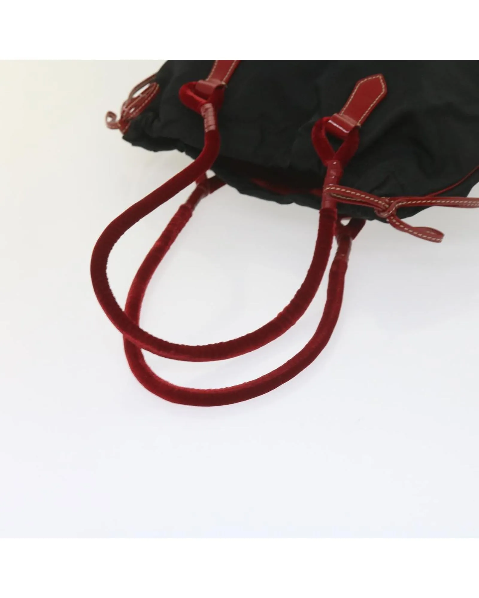 Nylon Black and Red Hand Bag by Italian Designer