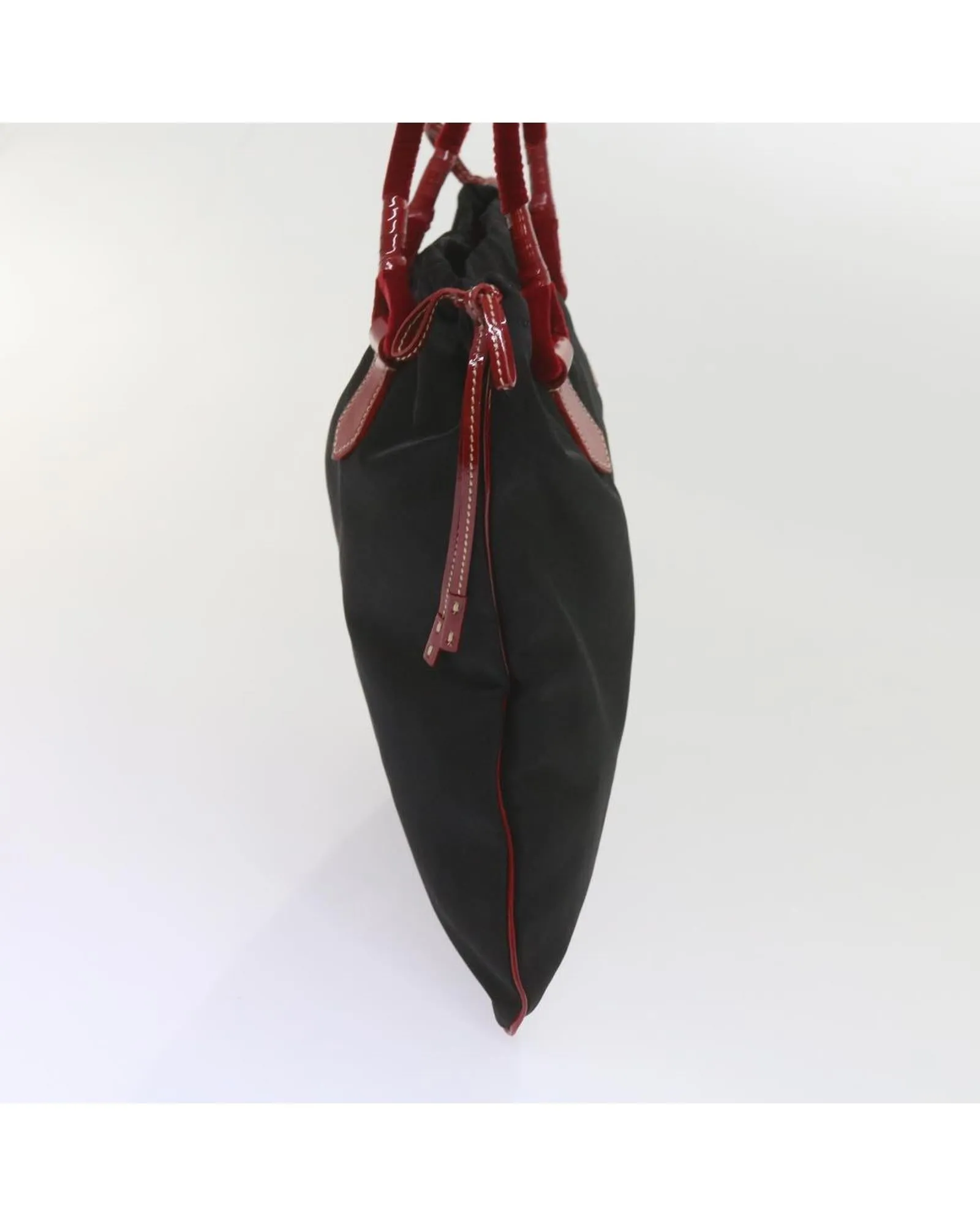 Nylon Black and Red Hand Bag by Italian Designer