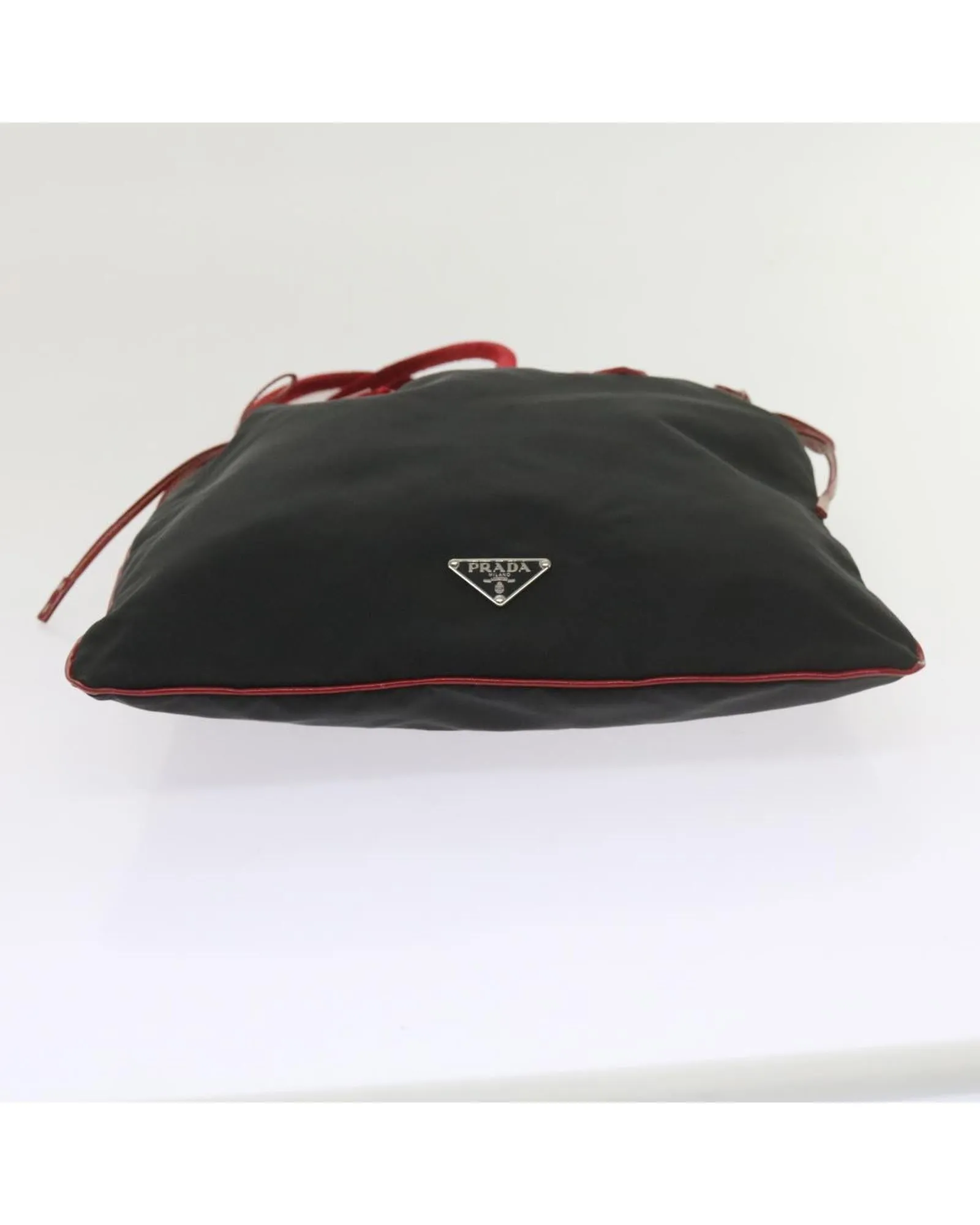 Nylon Black and Red Hand Bag by Italian Designer