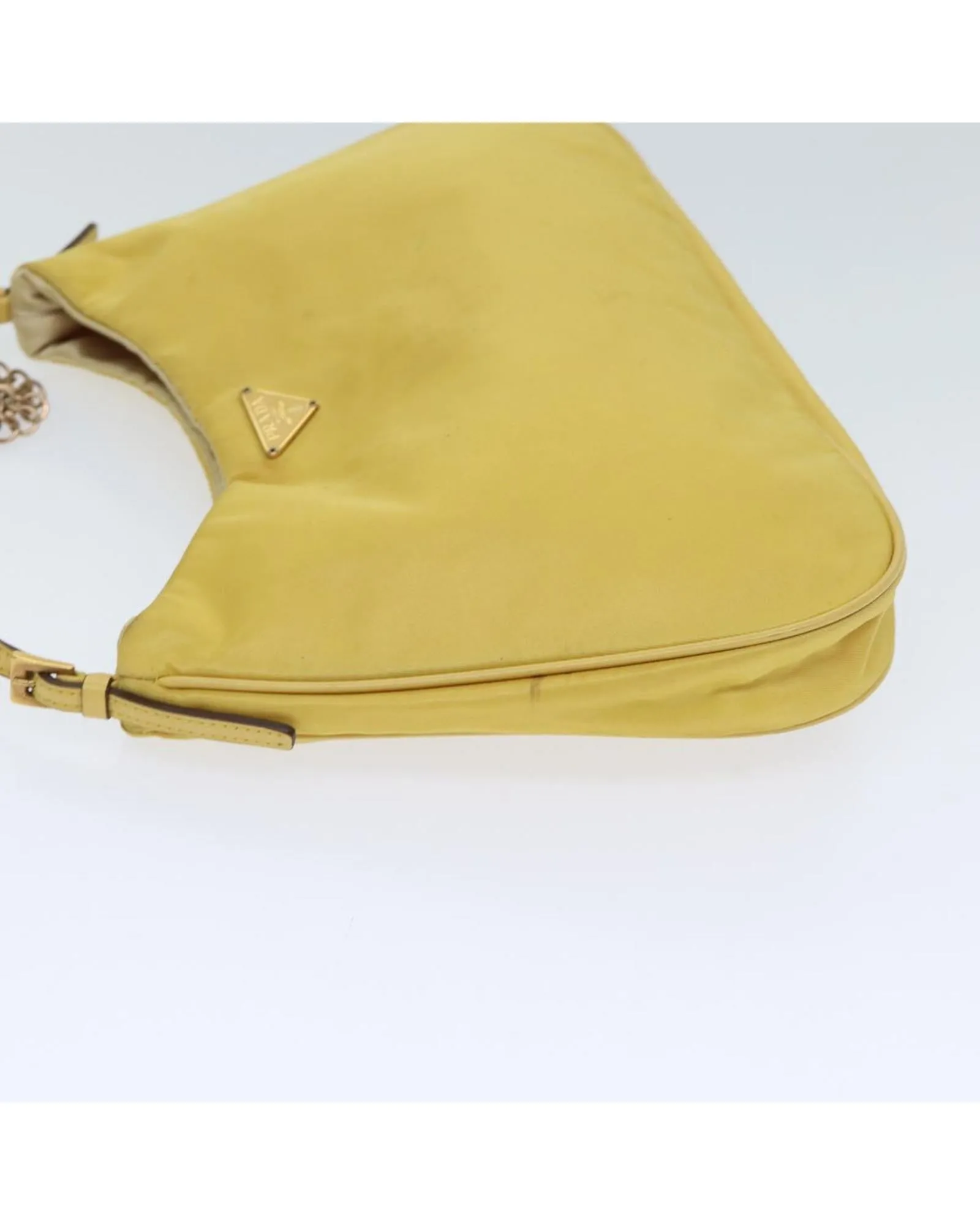 Nylon Chain Shoulder Bag in Yellow by Italian Designer