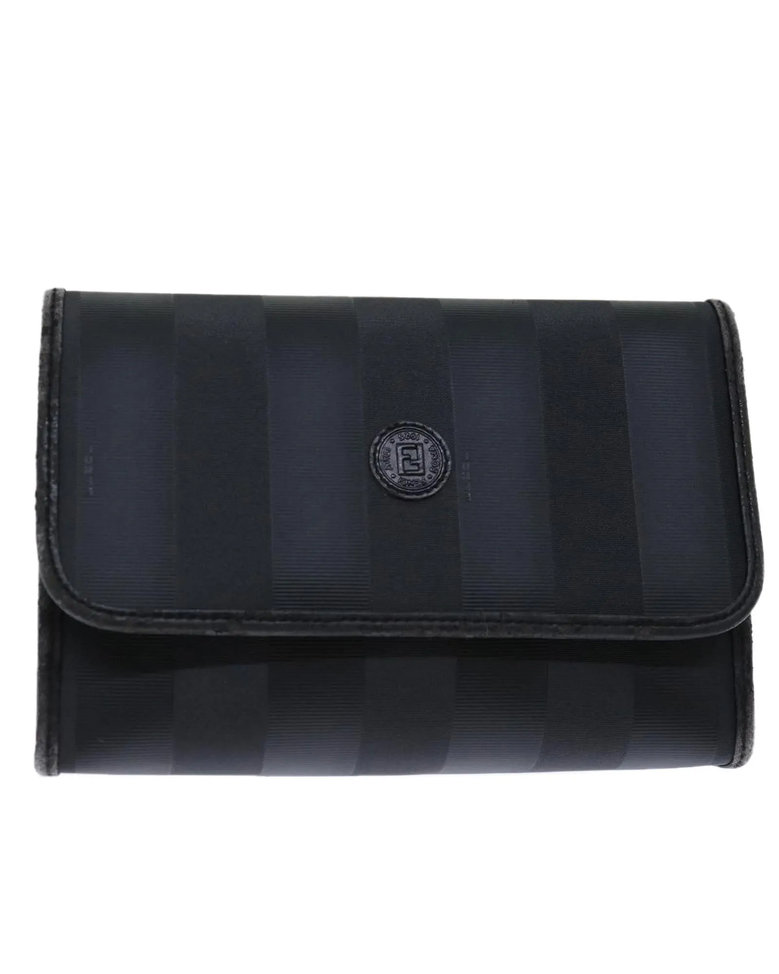 Pequin Canvas Black Clutch Bag by Fendi