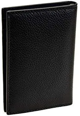 Prada Black Navy Vitello Micro Grain Mens Vertical Card Holder