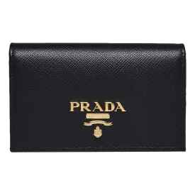 Prada Black Saffiano Leather Credit Card Case Wallet