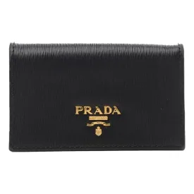 Prada Black Vitello Move Leather Card Case Wallet