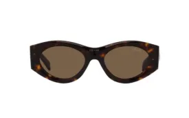 Prada Catwalk Oval Non-Polarized Sunglasses - Tortoise/Dark Brown