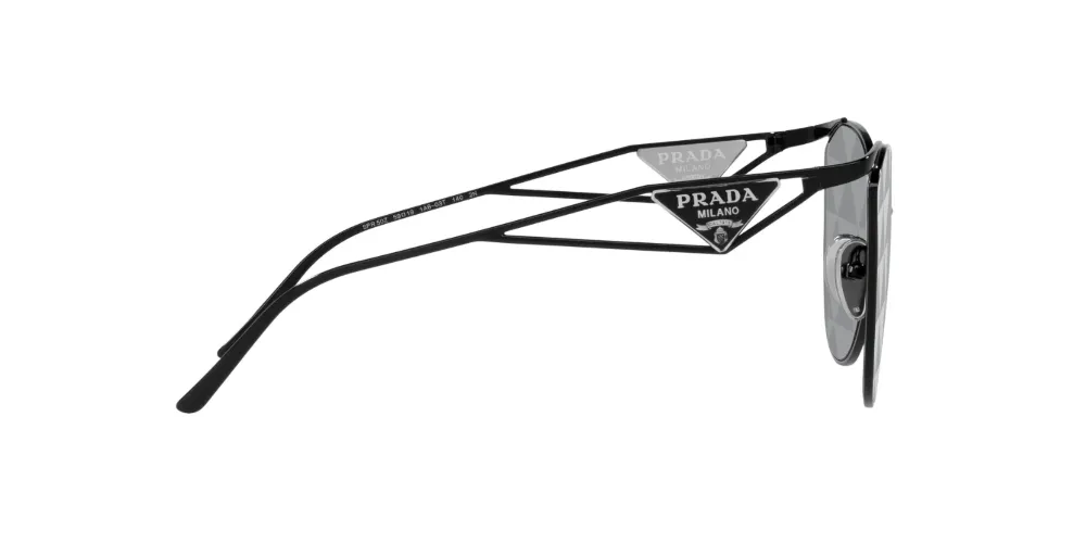 Prada Irregular Non-Polarized Sunglasses - Black/Gray Tampo Triangle