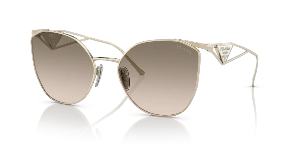 Prada Irregular Non-Polarized Sunglasses - Pale Gold/Brown Gradient