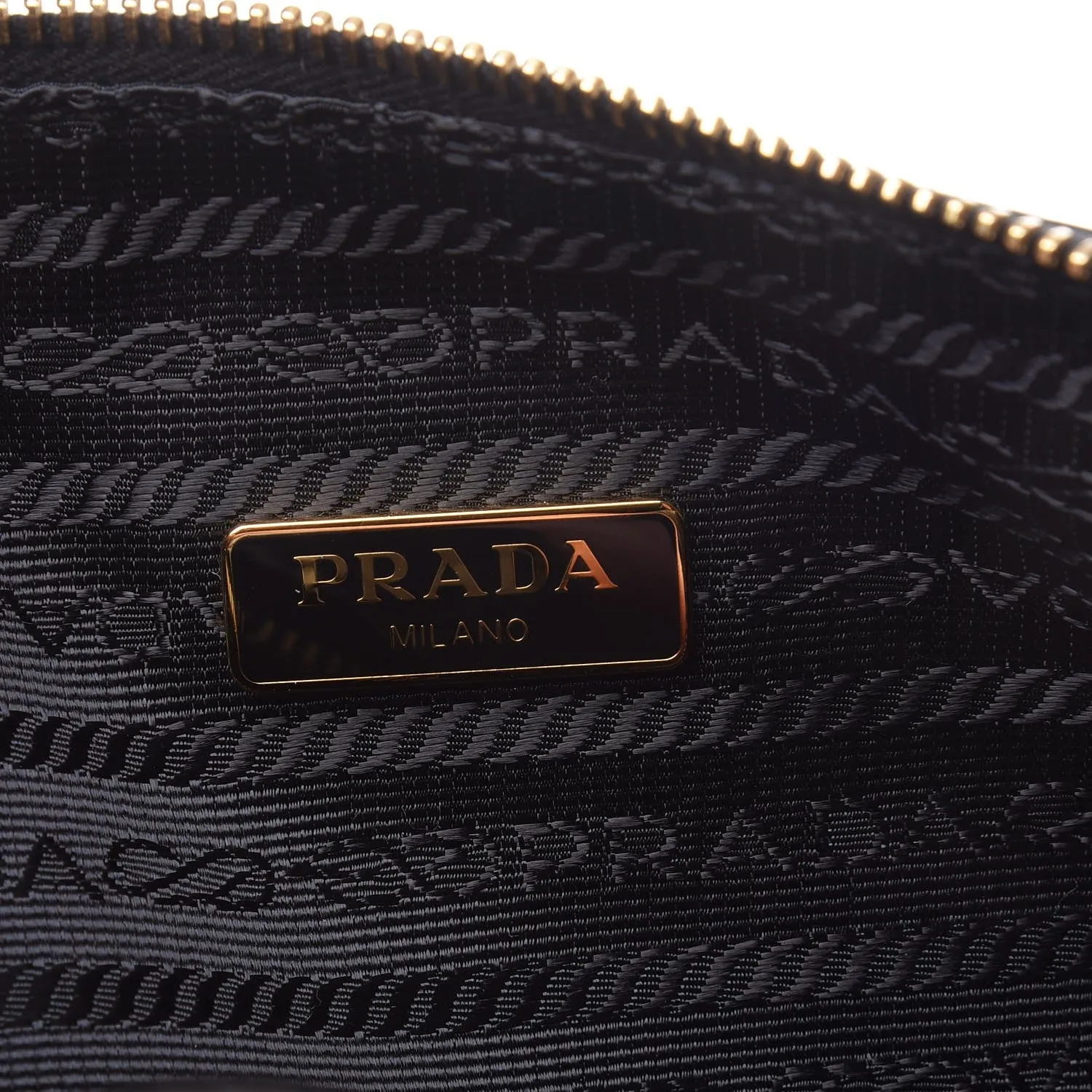 Prada Vitello Daino Black Leather Cosmetic Pouch