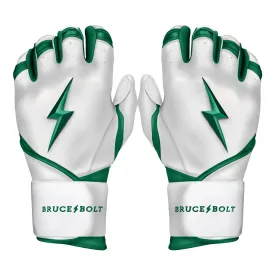 PREMIUM PRO CHROME Series Long Cuff Batting Gloves | GREEN