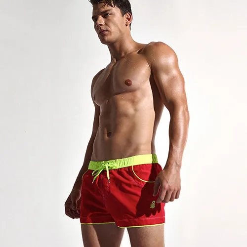 Quick Dry Color Accent Beach Board Shorts