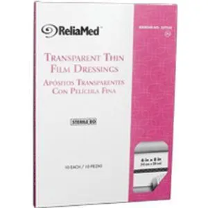 ReliaMed Sterile Latex-Free Transparent Thin Film Adhesive Dressing 6" x 8"