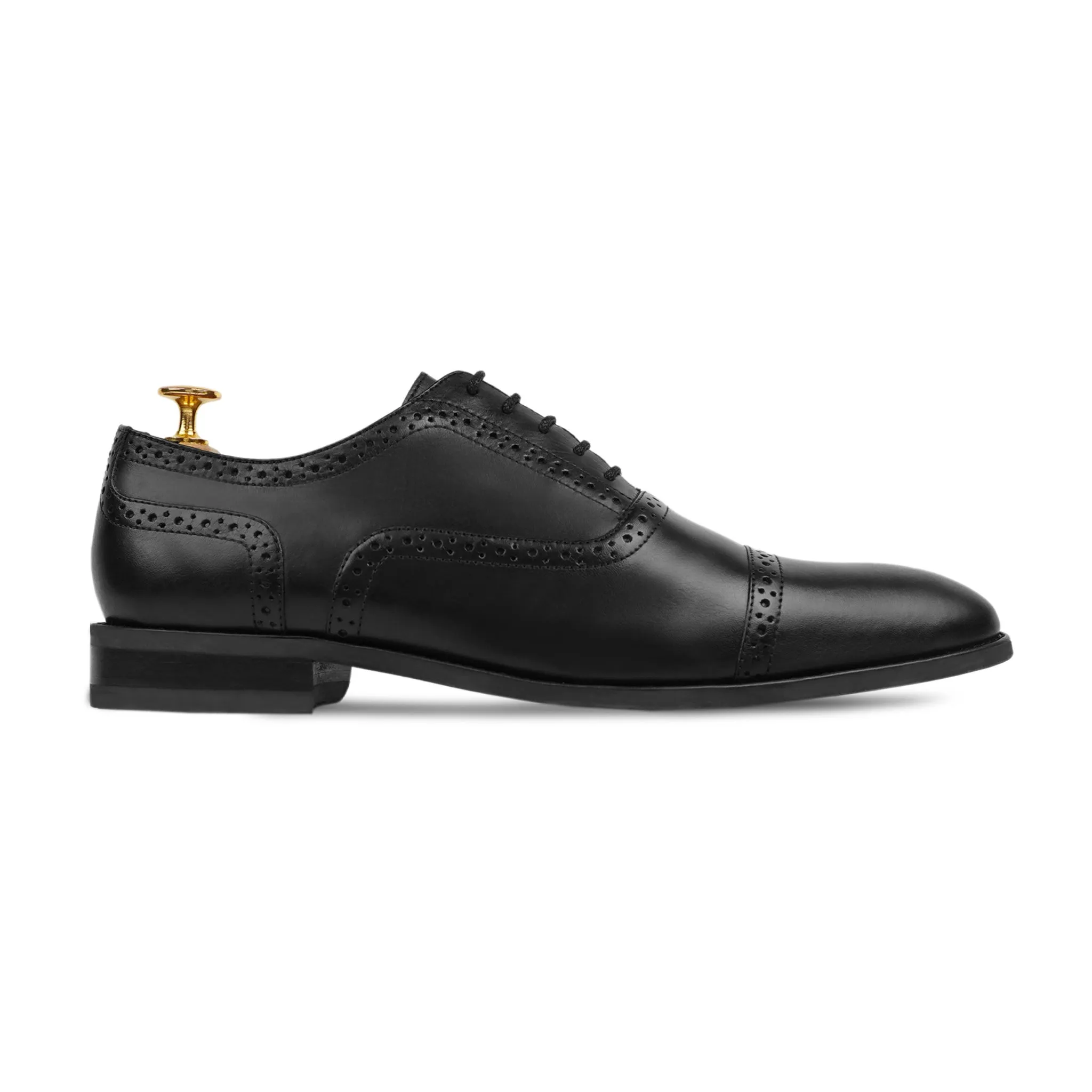 Richmond - Men's Black Calf Leather Oxford Shoe