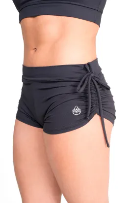 Side String Shorts Black, Supplex