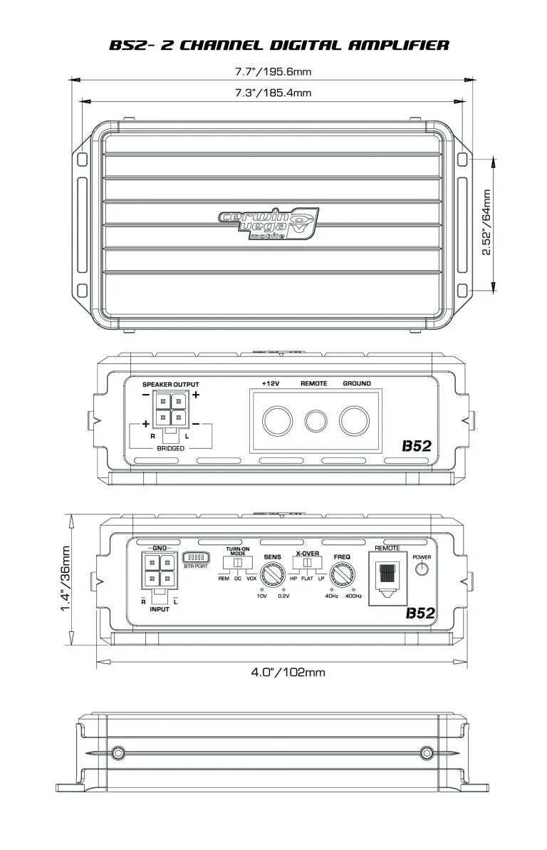 Stealth Bomber Class-D 2 Channel Digital Amplifier-B52